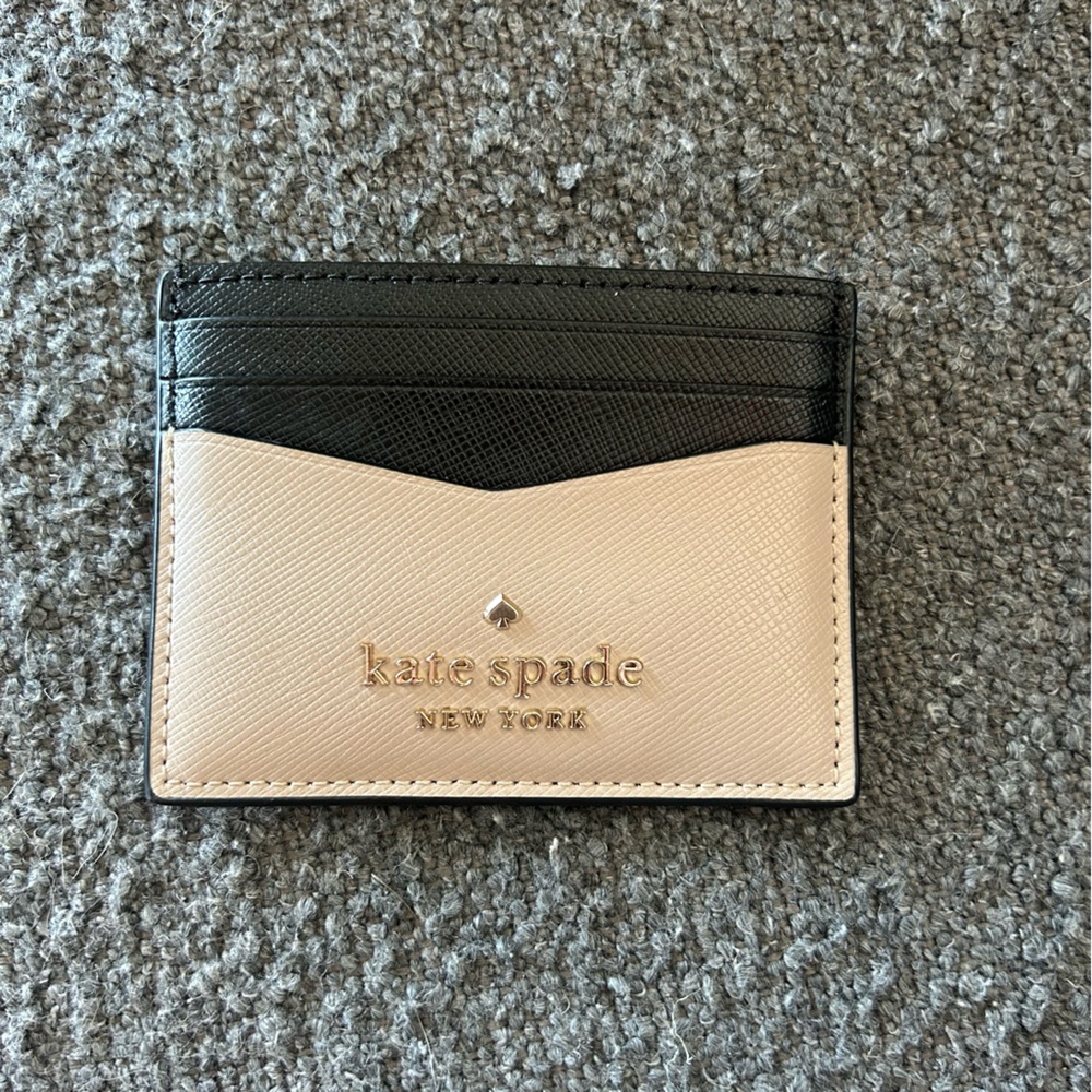 Kate Spade Staci Colorblack Women’s Credit Card Holder - Beige & Black
